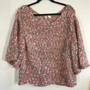 Anthropologie MOTH Crochet Knit  Oversized Top knitted square size M